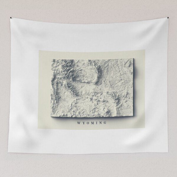 Item preview, Wyoming, USA Shaded Relief Map 3D digitally-rendered designed and sold by ThinkAboutMaps.