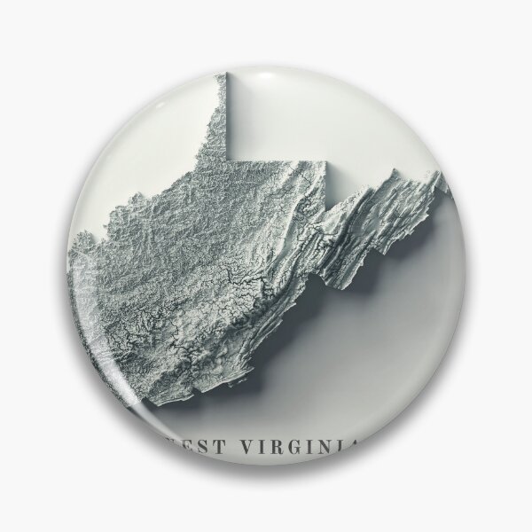 Item preview, West Virginia, USA Shaded Relief Map 3D digitally-rendered designed and sold by ThinkAboutMaps.