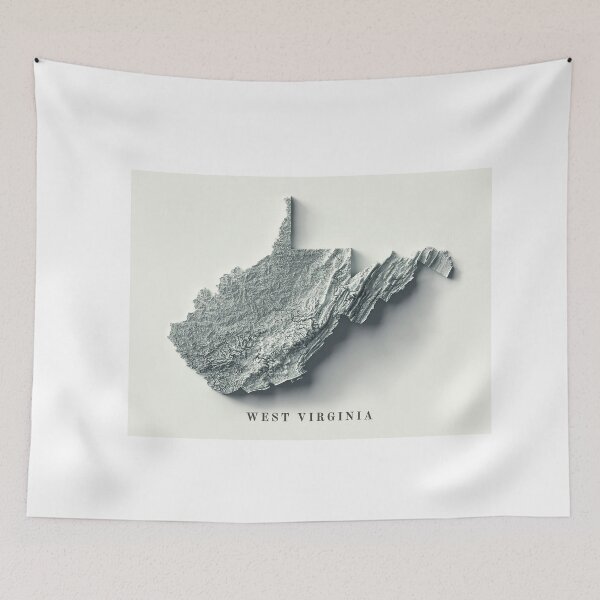 Item preview, West Virginia, USA Shaded Relief Map 3D digitally-rendered designed and sold by ThinkAboutMaps.