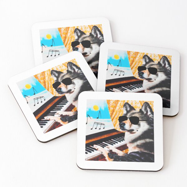 Item preview, Cool Dog Playing Piano Music Art – Funny Sunglasses Dog Musician designed and sold by Vividality.