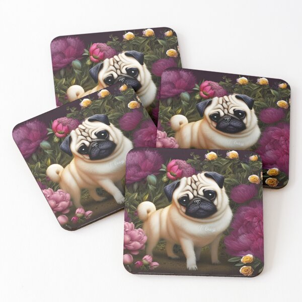 Item preview, Pug Garden designed and sold by kosmicfairytale.