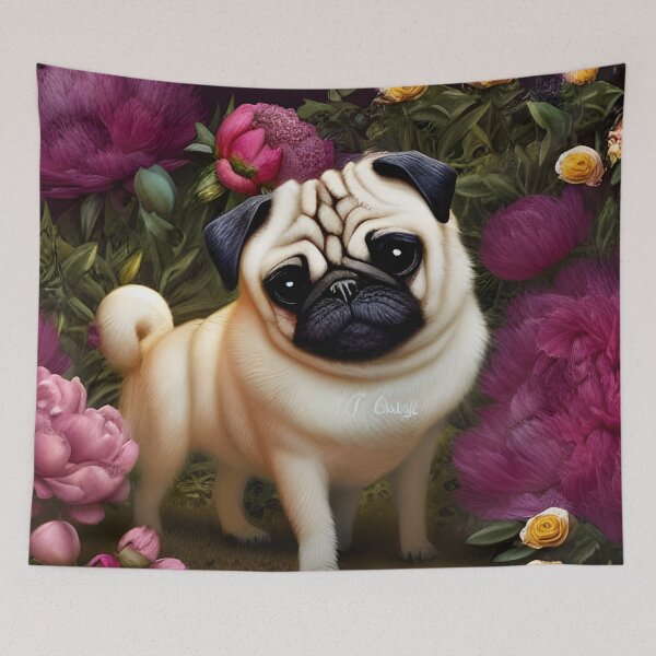 Item preview, Pug Garden designed and sold by kosmicfairytale.