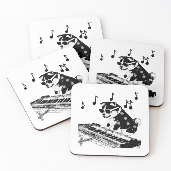 Item preview, Cool Dog Playing Piano Music Art – Funny Sunglasses Dog Musician designed and sold by Vividality.