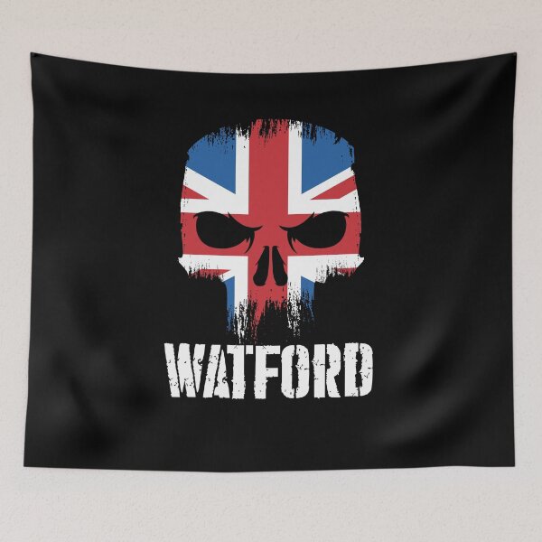 Artikelvorschau, Watford-Schädel-Union Jack-England-Flagge entworfen und verkauft von MasterKlaw.