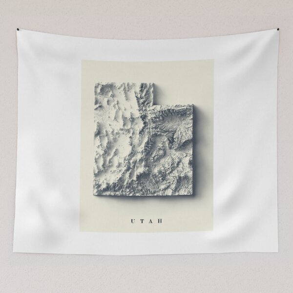 Item preview, Utah Shaded Relief Map 3D digitally-rendered designed and sold by ThinkAboutMaps.