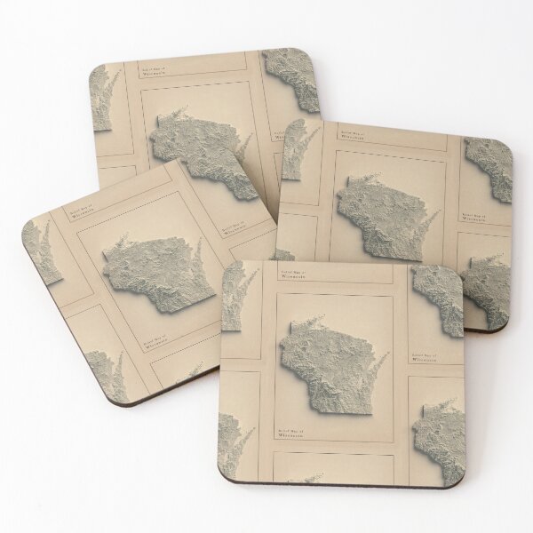 Item preview, Wisconsin Shaded Relief Map 3D digitally-rendered designed and sold by ThinkAboutMaps.