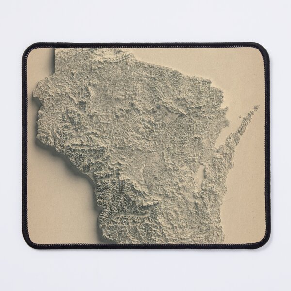 Item preview, Wisconsin Shaded Relief Map 3D digitally-rendered designed and sold by ThinkAboutMaps.