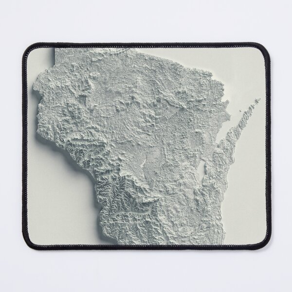 Item preview, Wisconsin Shaded Relief Map 3D digitally-rendered designed and sold by ThinkAboutMaps.