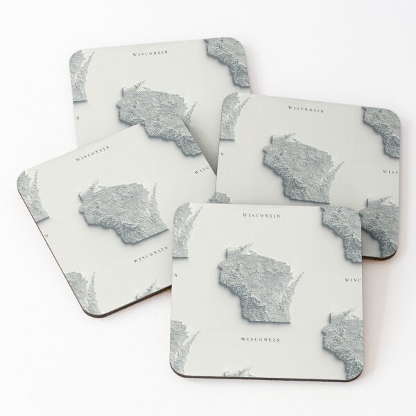 Item preview, Wisconsin Shaded Relief Map 3D digitally-rendered designed and sold by ThinkAboutMaps.