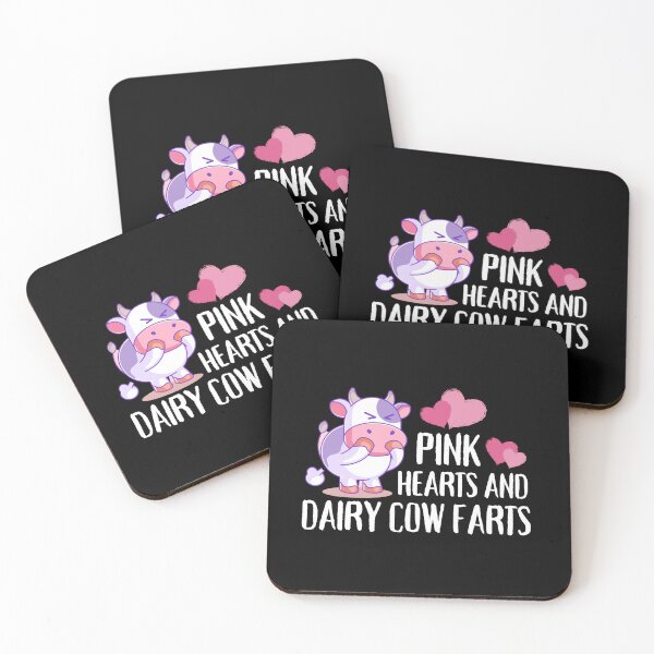 Item preview, Black version of Pink Hearts and Dairy Cow farts designed and sold by FarmsteadAcers.