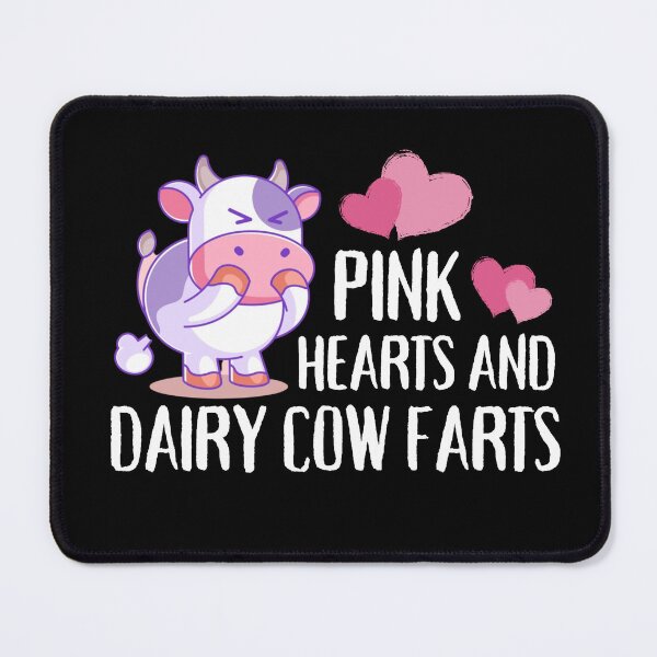Item preview, Black version of Pink Hearts and Dairy Cow farts designed and sold by FarmsteadAcers.