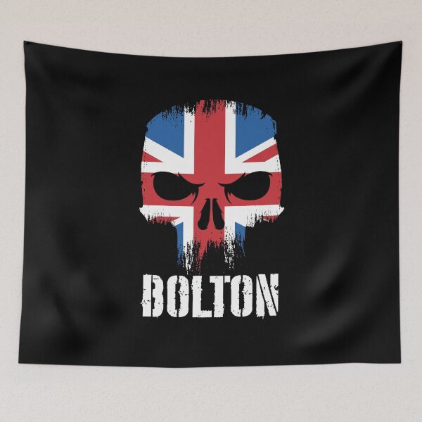 Artikelvorschau, Bolton-Schädel-Union Jack-England-Flagge entworfen und verkauft von MasterKlaw.