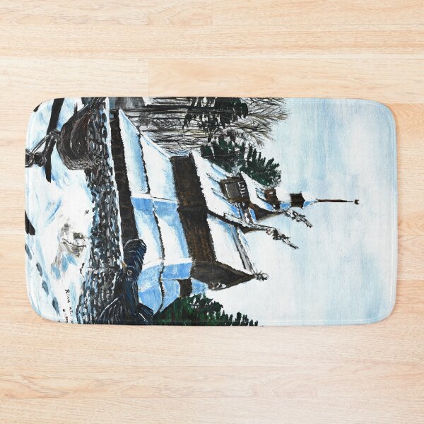 Item preview, Fantoft Stave Church in Snow  designed and sold by Rina Arling.