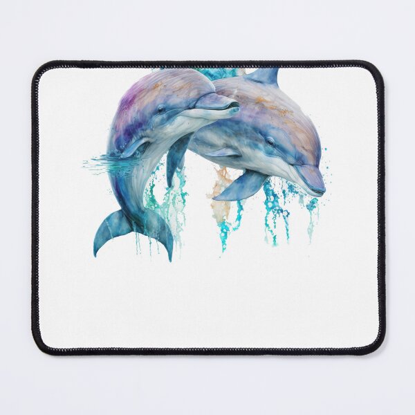 Item preview, Dolphins Swimming Pastel Watercolors designed and sold by AboutBeaches.