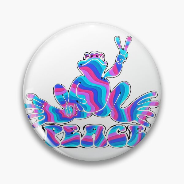 Item preview, Pink and Blue Striped Peace Frog designed and sold by natnat7w.