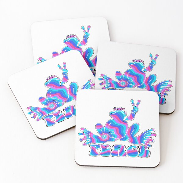 Item preview, Pink and Blue Striped Peace Frog designed and sold by natnat7w.