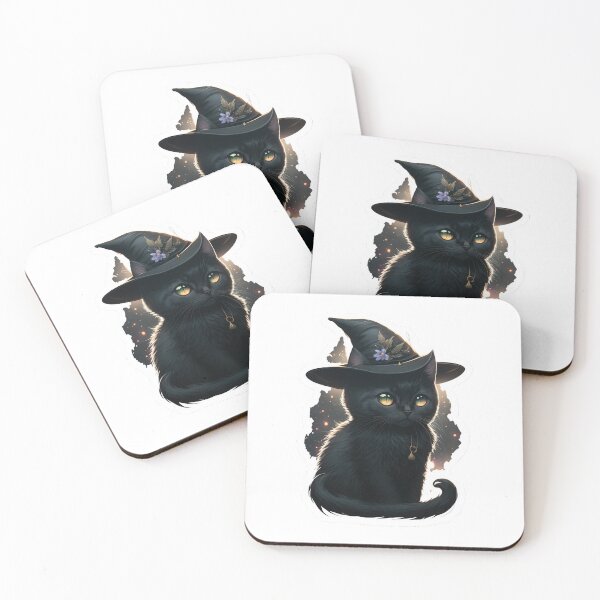 Item preview, Black Wizard Kitten, sticker designed and sold by SkullandKitten.