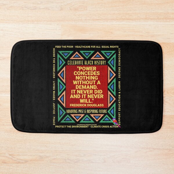 Item preview, PMD00237 Progressive Movement Designs Black History Month Frederick Douglass Power quote honors African Americans with goals for progressives designed and sold by ProgressiveLeft.