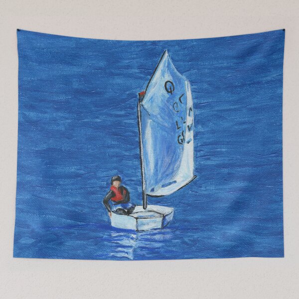 Item preview, Calm Oppy: Optimist Sailing Dinghies at Trearddur Bay designed and sold by LymphomaLass.