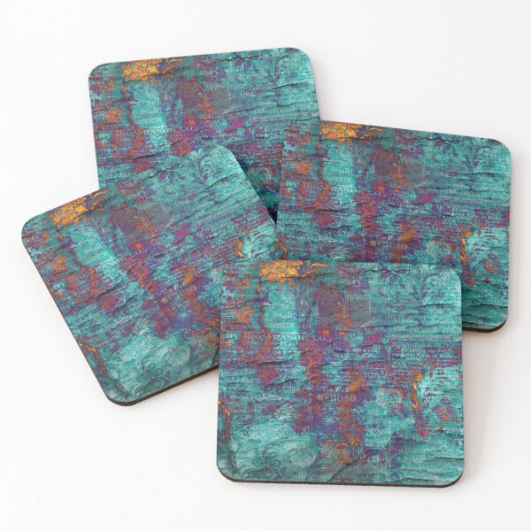 Item preview, Antique News Paper in Blue Green Wood designed and sold by marknprints.