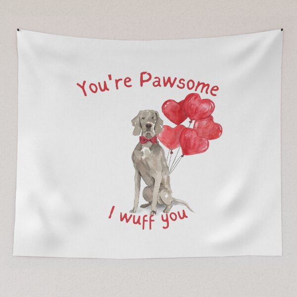 Item preview, My Dog is My Valentine - Weimaraner Valentine designed and sold by beastieboutique.