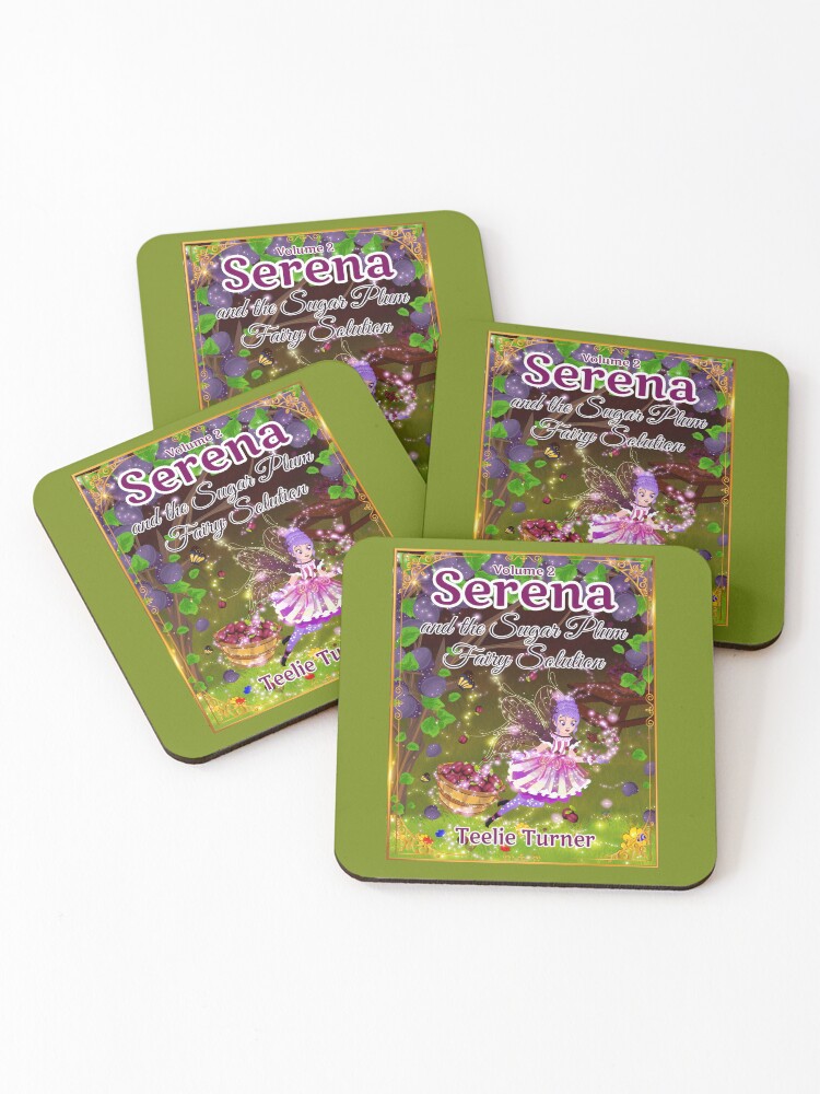 Thumbnail 1 of 5, Coasters (Set of 4), Serena and the Sugar Plum Fairy Solution Book Cover designed and sold by FairyBookClub.