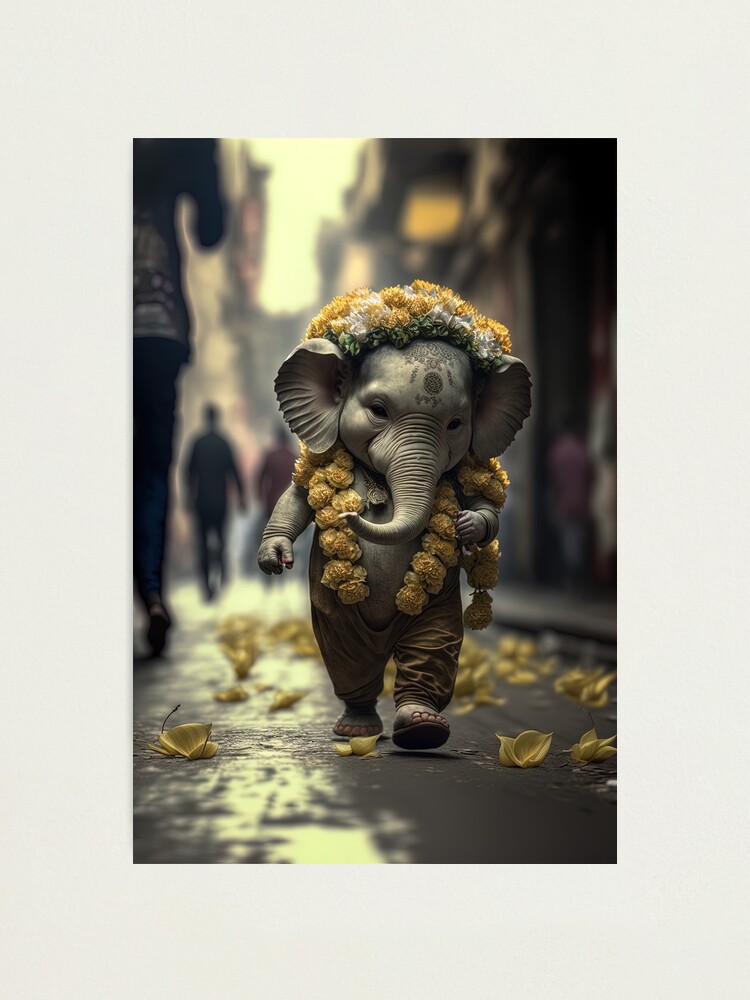 Ganesha Walking Photographic Print