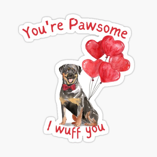 Rottweiler Valentines Day Stickers for Sale | Redbubble