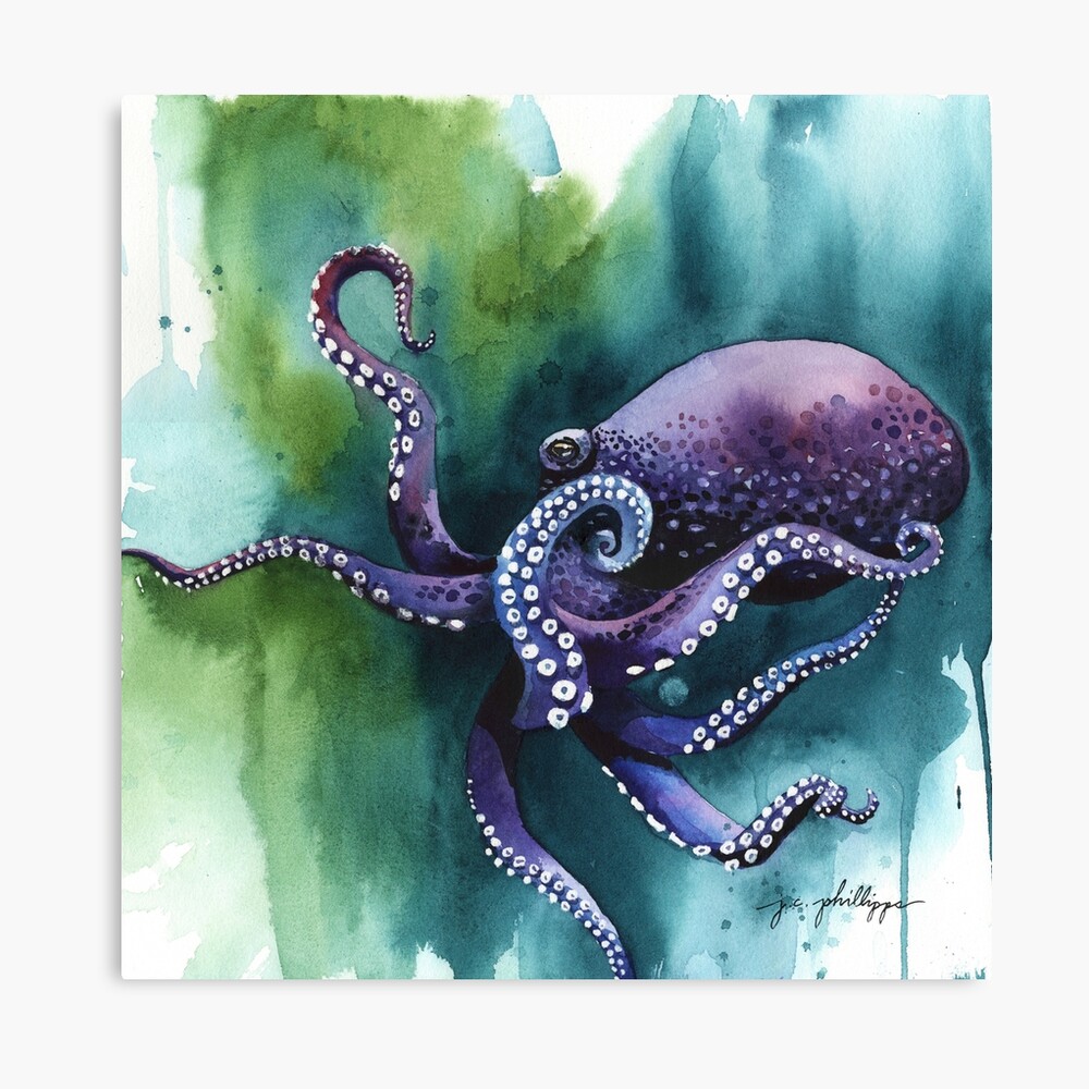 purple octopus painting