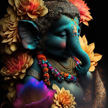 Premium Photo | Ganesha god realistic portrait illustration hindu god  elephant