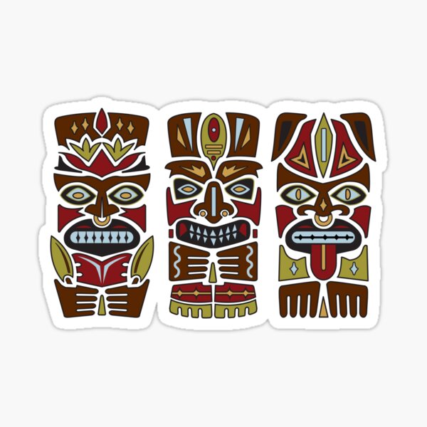 Aperçu de l'œuvre Tiki Totems Guerriers et Bêtes créée et vendue par jeff-jones.