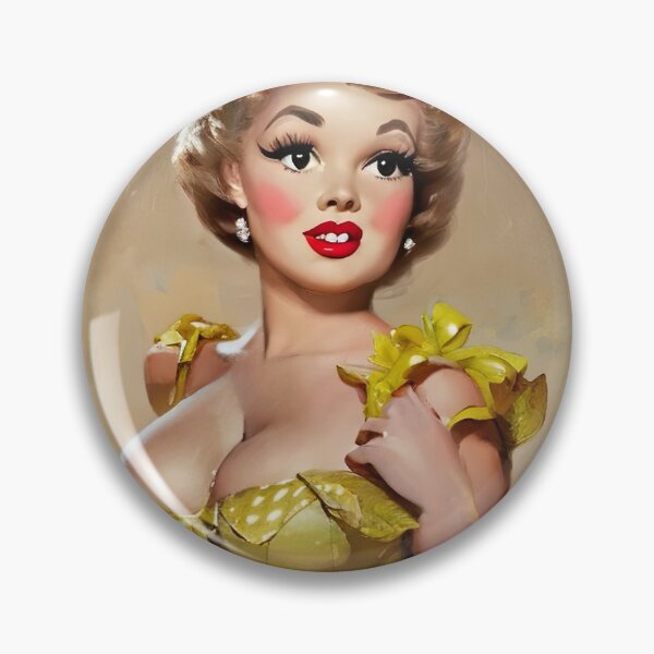 Item preview, Little Golden Pinup Girl designed and sold by cutestpinups.