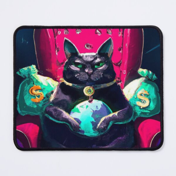 Item preview, Rich Royal cat dominating the world with money ,  artistic and graphic  illustration of rich street cat designed and sold by Rishabhthinks.