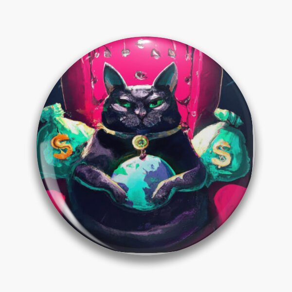 Item preview, Rich Royal cat dominating the world with money ,  artistic and graphic  illustration of rich street cat designed and sold by Rishabhthinks.