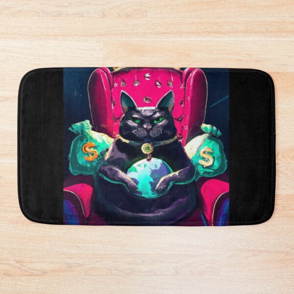 Item preview, Rich Royal cat dominating the world with money ,  artistic and graphic  illustration of rich street cat designed and sold by Rishabhthinks.