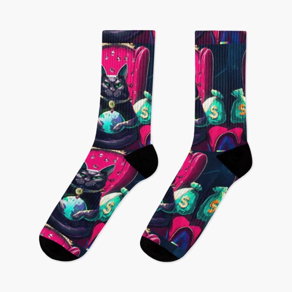 Item preview, Rich Royal cat dominating the world with money ,  artistic and graphic  illustration of rich street cat designed and sold by Rishabhthinks.