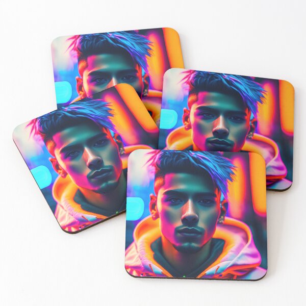 Item preview, Neon-lit Man Digital Art designed and sold by ArtsyWishesShop.