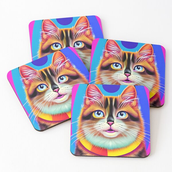 Item preview, Colorful cartoon cat with beautiful eyes - kitten designed and sold by Dalive.