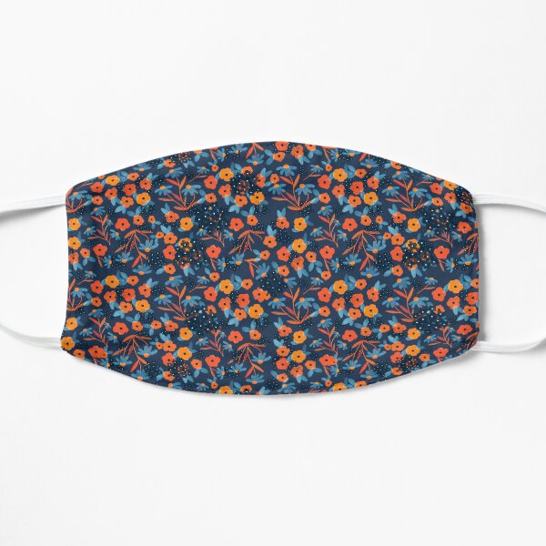 Dark Cottagecore Ditsy Floral Flat Mask