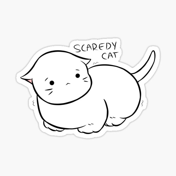Gray Scaredy Cat  Sticker for Sale by enjilime