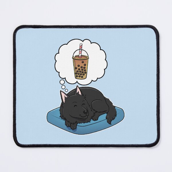 Item preview, Belgian Sheepdog dreaming about Bubble Tea designed and sold by DoggieDelights.