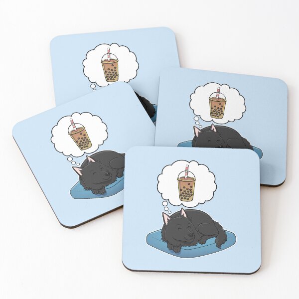 Item preview, Belgian Sheepdog dreaming about Bubble Tea designed and sold by DoggieDelights.