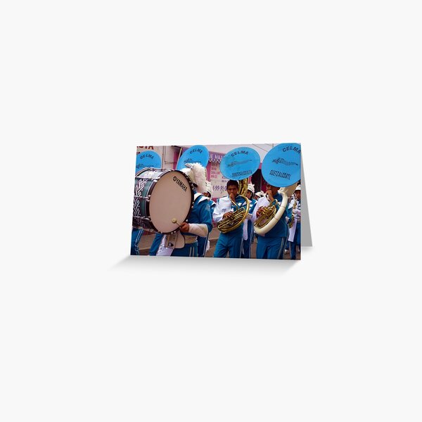 Marching band in Cholula, Mexico Greeting Card
