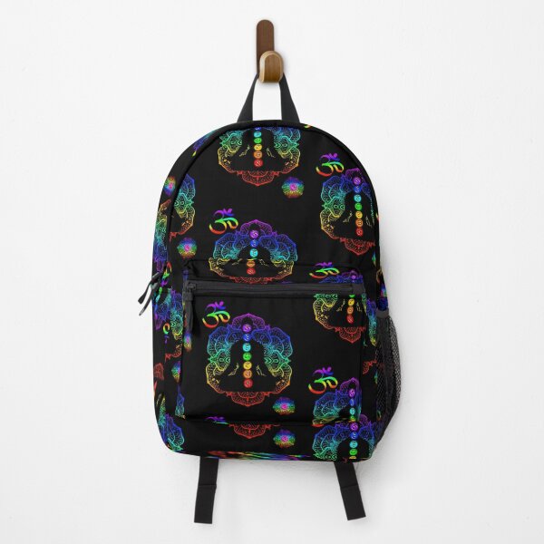 Item preview, Bright Yoga Rainbow Pose With Symbols Colorful Design designed and sold by EarthArtDesigns.