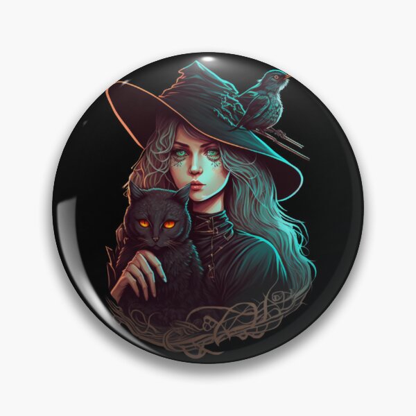 Artikelvorschau, Hexe mit ihrer Katze vertraut entworfen und verkauft von Fablemyst.
