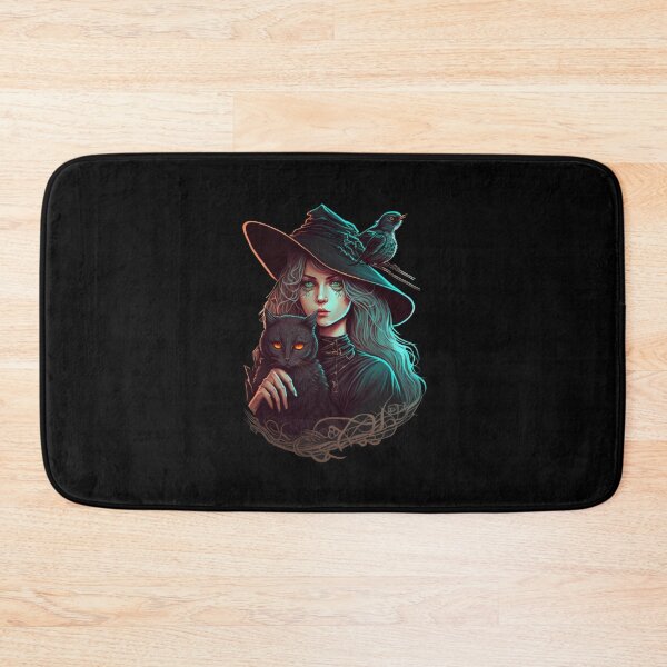 Item preview, Witch with her cat familiar designed and sold by Fablemyst.