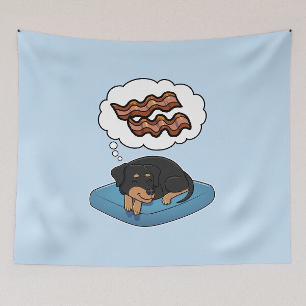 Item preview, Miniature Pinscher dreaming about Bacon designed and sold by DoggieDelights.