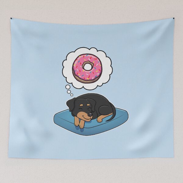 Item preview, Miniature Pinscher dreaming about Donuts designed and sold by DoggieDelights.