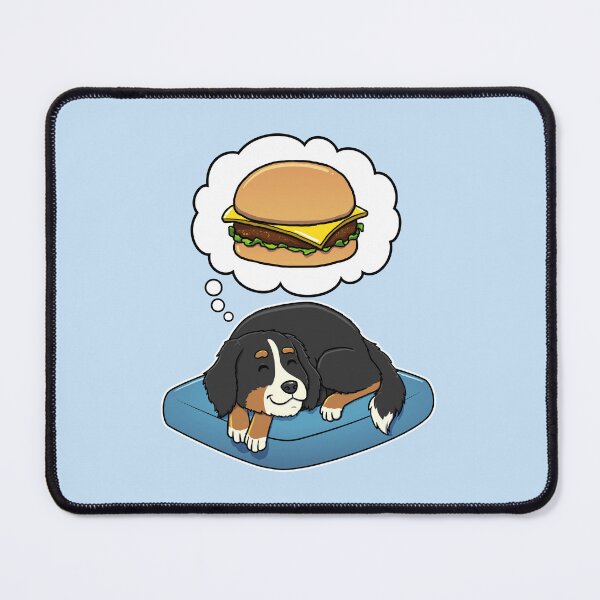 Aperçu de l'œuvre Bernese Mountain Dog dreaming about Cheeseburgers créée et vendue par DoggieDelights.