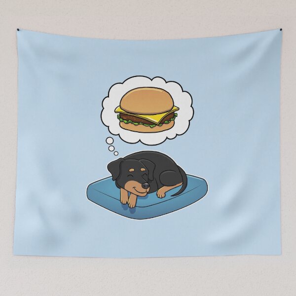 Item preview, Miniature Pinscher dreaming about Cheeseburgers designed and sold by DoggieDelights.